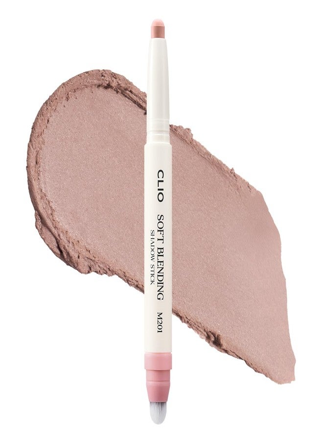 CLIO PROFESSIONAL CLIO Soft Blending Eyeshadow Stick - Long Lasting, Matte, Shimmer & Glitter Finishes, Built-in Brush for Easy Blending, Coconut-Derived Ester Oil Infused (M201 CASHMERE MUTE) - Image 1
